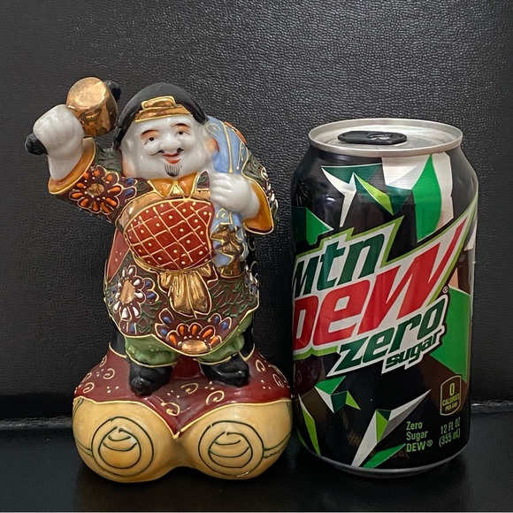 Vintage Kutani Daikoku God Of Fortune & Wealth Guardian of Farmers 6” Figurine - Picture 12 of 12